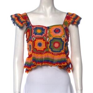 Colorful Crochet Handmade Crop Top